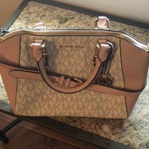 Michael Kors Ciara Crossbody Purse Pink/White